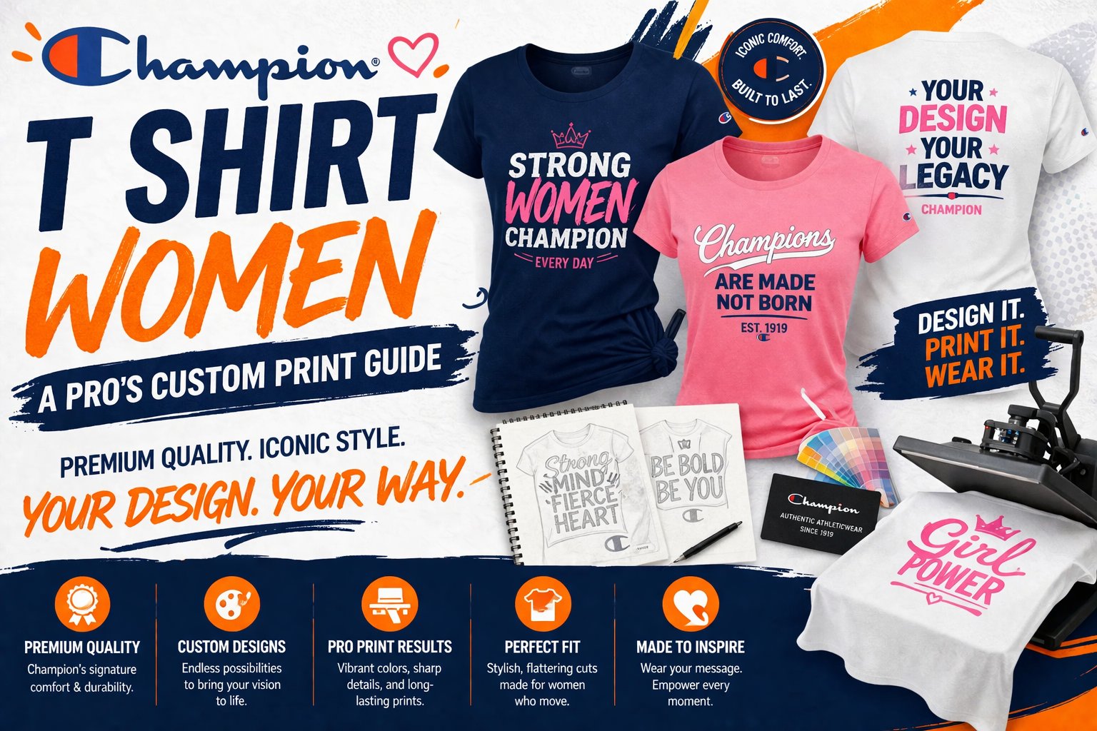 Champion T Shirt Women: A Pro’s Custom Print Guide